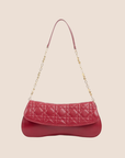 CHRISTIAN DOR CANNAGE RED LEATHER SHOULDER BAG
