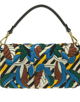 FNDI Beaded Vitello Dolce Leaf Embroidered Baguette (SHG-ZuB1eb)