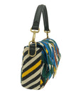FNDI Beaded Vitello Dolce Leaf Embroidered Baguette (SHG-ZuB1eb)