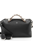 FNDI Calfskin Faux Pearl Embellished By The Way Medium Satchel (SHF-r853Zx)