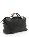 FNDI Calfskin Faux Pearl Embellished By The Way Medium Satchel (SHF-r853Zx)