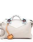 FNDI Calfskin Flowerland Studded By The Way Medium Boston Bag (SHF-23632)