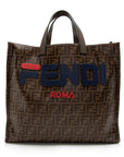 FNDI Coated Canvas Fila Mania Logo Shopper Tote (SHF-17070)