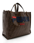 FNDI Coated Canvas Fila Mania Logo Shopper Tote (SHF-17070)