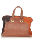 FNDI Colorblock Chameleon Leather Handbag (SHG-26956)