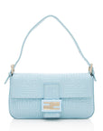 FNDI Embossed Nappa Leather Baguette Shoulder Bag (SHF-19361)