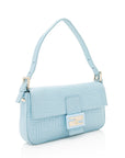FNDI Embossed Nappa Leather Baguette Shoulder Bag (SHF-19361)