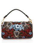 FNDI Embroidered Karligraphy Baguette Shoulder Bag (SHF-16593)