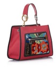 FNDI Embroidered Runaway Leather Satchel (SHG-22712)