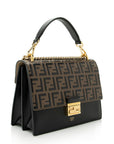 FNDI FF Embossed Calfskin Kan I Medium Shoulder Bag (SHF-21719)