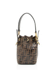FNDI FF Embossed Calfskin Mon Tresor Mini Bucket Bag - FINAL SALE (SHF-kHTP1s)