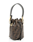 FNDI FF Embossed Calfskin Mon Tresor Mini Bucket Bag - FINAL SALE (SHF-kHTP1s)