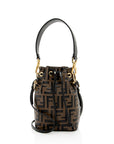 FNDI FF Embossed Calfskin Mon Tresor Mini Bucket Bag (SHF-18974)