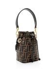 FNDI FF Embossed Calfskin Mon Tresor Mini Bucket Bag (SHF-18974)