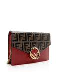 FNDI FF Embossed Calfskin Wallet on Chain Mini Bag (SHF-20480)