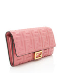 FNDI FF Embossed Calfskin Continental Wallet (SHF-NFEUfq)
