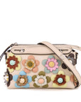 FNDI Leather Flowerland By The Way Crossbody Bag (SHG-13833)