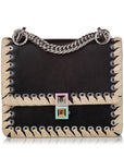 FNDI Kan I Lace Up Leather Crossbody Bag (SHG-27940)