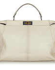 FNDI Large Peekaboo Leather Satchel (SHG-usPpvT)