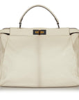 FNDI Large Peekaboo Leather Satchel (SHG-usPpvT)