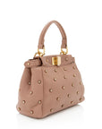 FNDI Leather Crystal Peekaboo XS Shoulder Bag (SHF-19840)