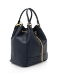 FNDI Leather Karligraphy Chain Bucket Bag (SHF-9MnXHw)