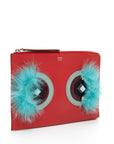 FNDI Leather Monster Zip Clutch (SHF-1L3C25)