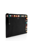 FNDI Leather Multicolor Studded Zip Pouch (SHF-p0OjB0)