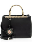 FNDI Leather Python Flowerland Petite 2Jours Tote (SHF-Gcyu5G)
