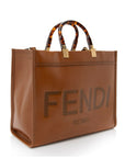 FNDI Leather Sunshine Medium Shopper Tote (SHF-HXrlOm)