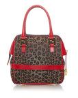 FNDI Leopard Print Nylon Satchel (SHG-37306)