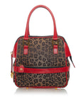 FNDI Leopard Print Nylon Satchel (SHG-37306)