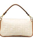 FNDI Medium Embossed Canvas FF Baguette (SHG-K9Z8RL)