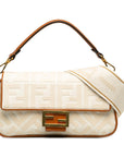 FNDI Medium Embossed Canvas FF Baguette (SHG-K9Z8RL)
