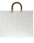 FNDI Medium Embossed Zucca Sunshine Shopper Tote (SHG-0aaqba)