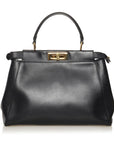 FNDI Medium Peekaboo Leather Satchel (SHG-34345)