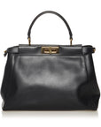 FNDI Medium Peekaboo Leather Satchel (SHG-34345)