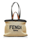 FNDI Medium Raffia Peekaboo X-Tote (SHG-XeawZy)