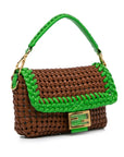 FNDI Medium Woven Leather Baguette Bag (SHG-TagzzS)