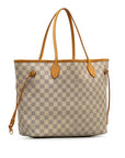 Beige LV Damier Azur Neverfull MM Tote Bag