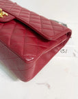 CHNL Medium Classic Flap in Cherry Red Caviar AGHW
