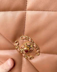 CHNL 19 Flap Bag Caramel Lambskin GHW