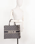 CHRISTIAN DOR Book Tote Large Oblique Blue