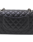 CHNL Classic Black Quilted Caviar Leather Classic Medium Double Flap Bag