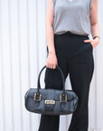 FNDI Logo Leather Hand Bag Shoulder Bag Black 8BN116