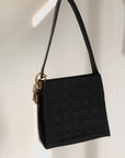Christian DOR Cannage Nylon Shoulder bag Black Vintage spxywa