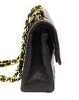 CHNL Vinatge Black Lambskin Leather Classic Medium Double Flap Bag