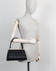 CHRISTIAN DOR Caro Cannage Frame Bag Black Leather