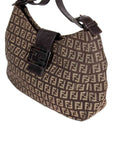 FNDI Leather Trimmed Zucca Baguette