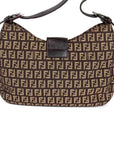 FNDI Leather Trimmed Zucca Baguette